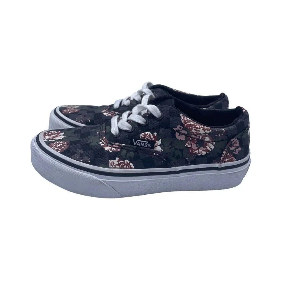 Vans Classic Old Skool Canvas Floral Shoes Sneakers Lace Up Missy Girls Size 12